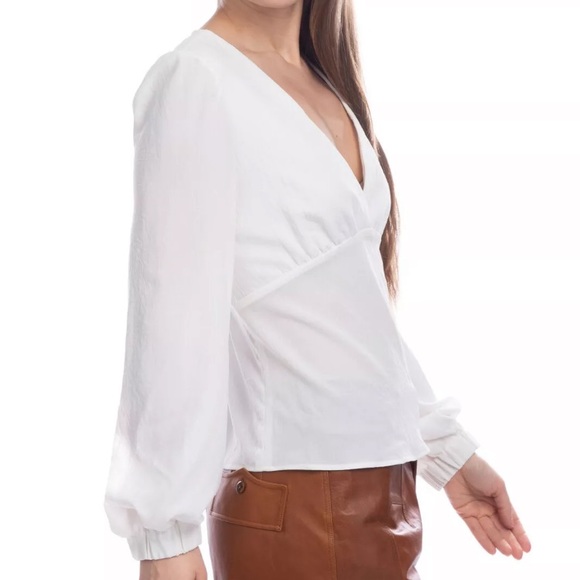 BA&SH Crepe Blouse Size Cut-Out Back Balloon Sleeve - Picture 5 of 7